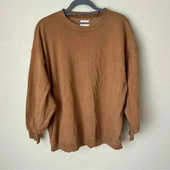American Eagle Brown Crewneck Oversized pullover Sweatshirt Women’s Size Medium - Picture 1 of 5